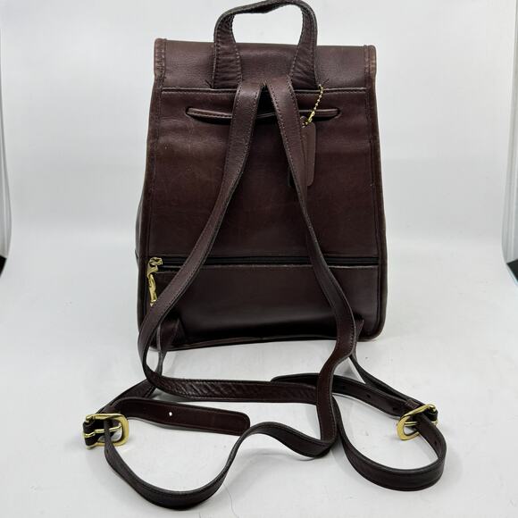 Vintage 90s COACH 9791 Brown Leather Small Daypack / Backpack - Picture 3 of 9